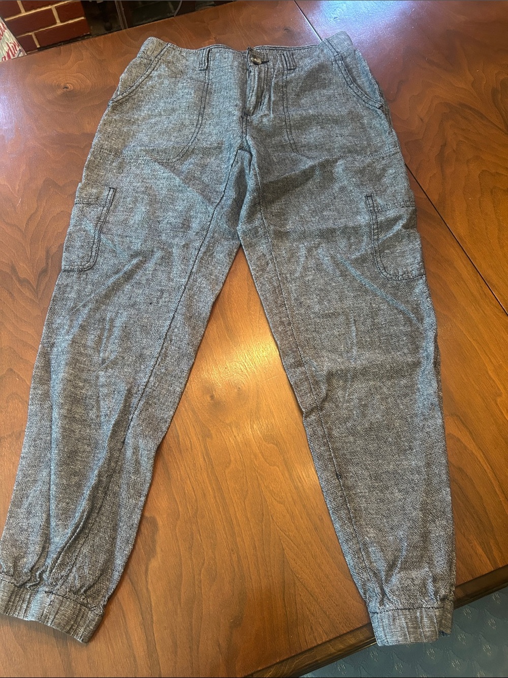 Women's Gray Cropped Jogger Pants - Casual Ankle-Length